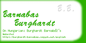 barnabas burghardt business card
